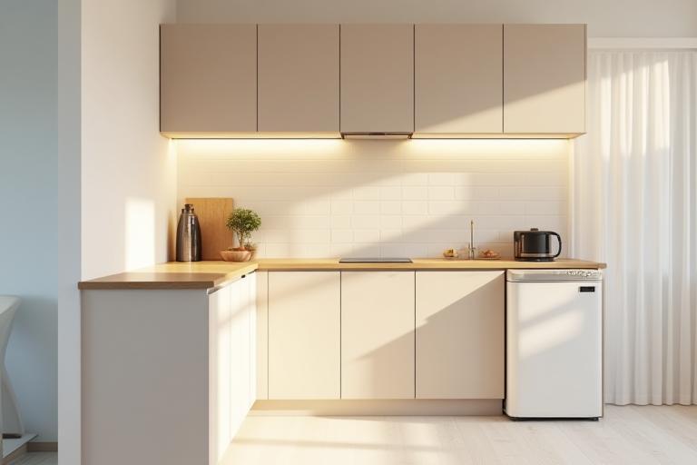 Efficient compact kitchen design for apartment living